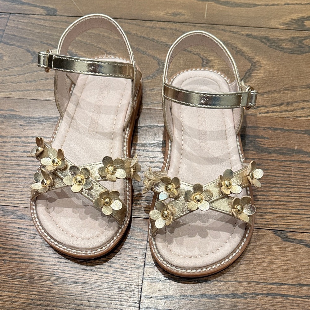 Gold Floral Sandals